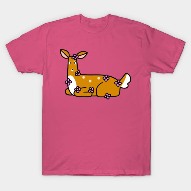 Flower Deer T-Shirt by saradaboru